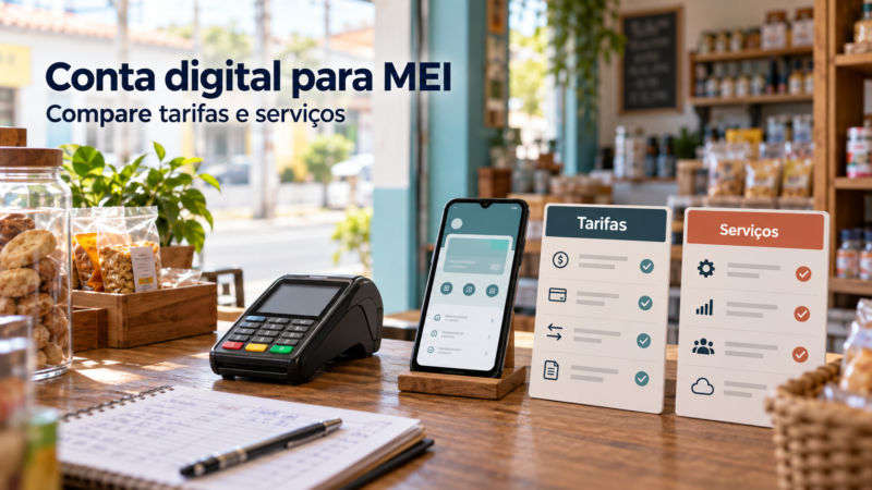 Conta digital para MEI: como comparar tarifas e serviços